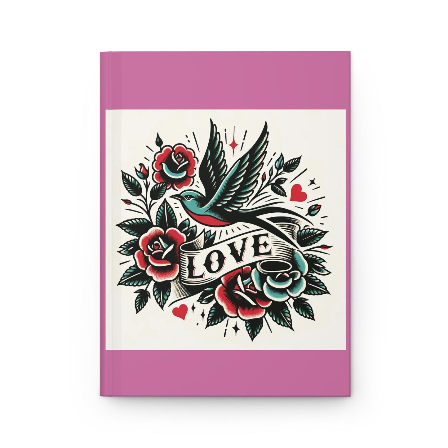 Bird Journal Hardcover - Vintage Tattoo LOVE Design - Retro Charm Notebook, Book Lovers Gift, Diary - Nature Journal - Literature