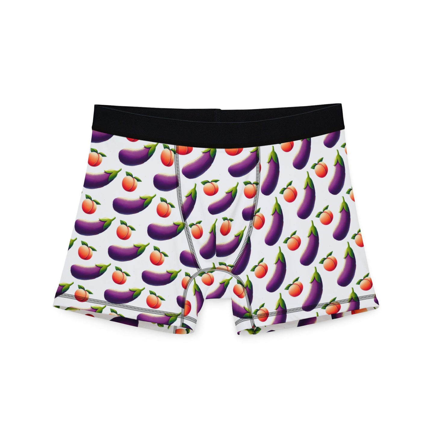 Men's Boxers, Funny Peach & Eggplant Emojis Design, Spicy Underwear For Men, Sexy Soft Boxer Briefs, Boyfriend Or Husband Birthday Gift