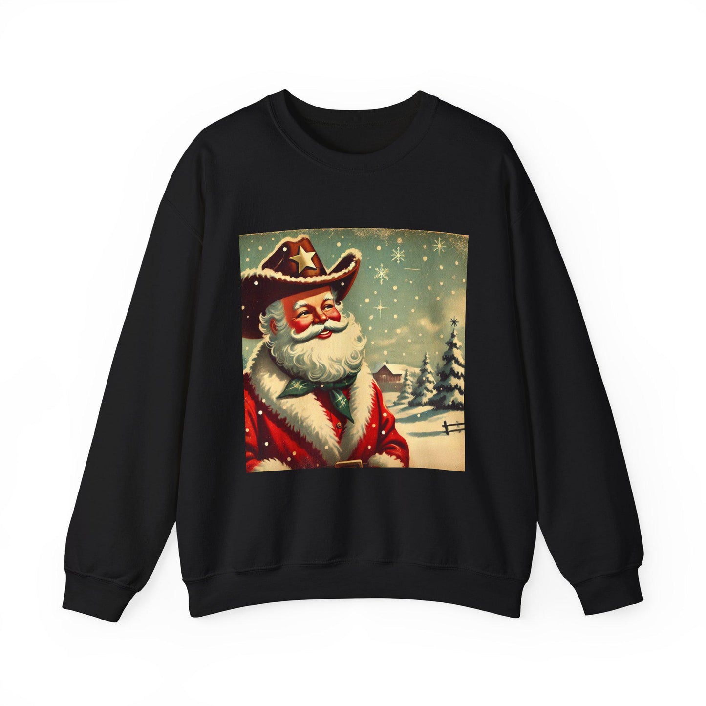 Cowboy Santa Claus Unisex Heavy Blend™ Sweatshirt, Country Christmas, Cute Gift for Wife or Girlfriend