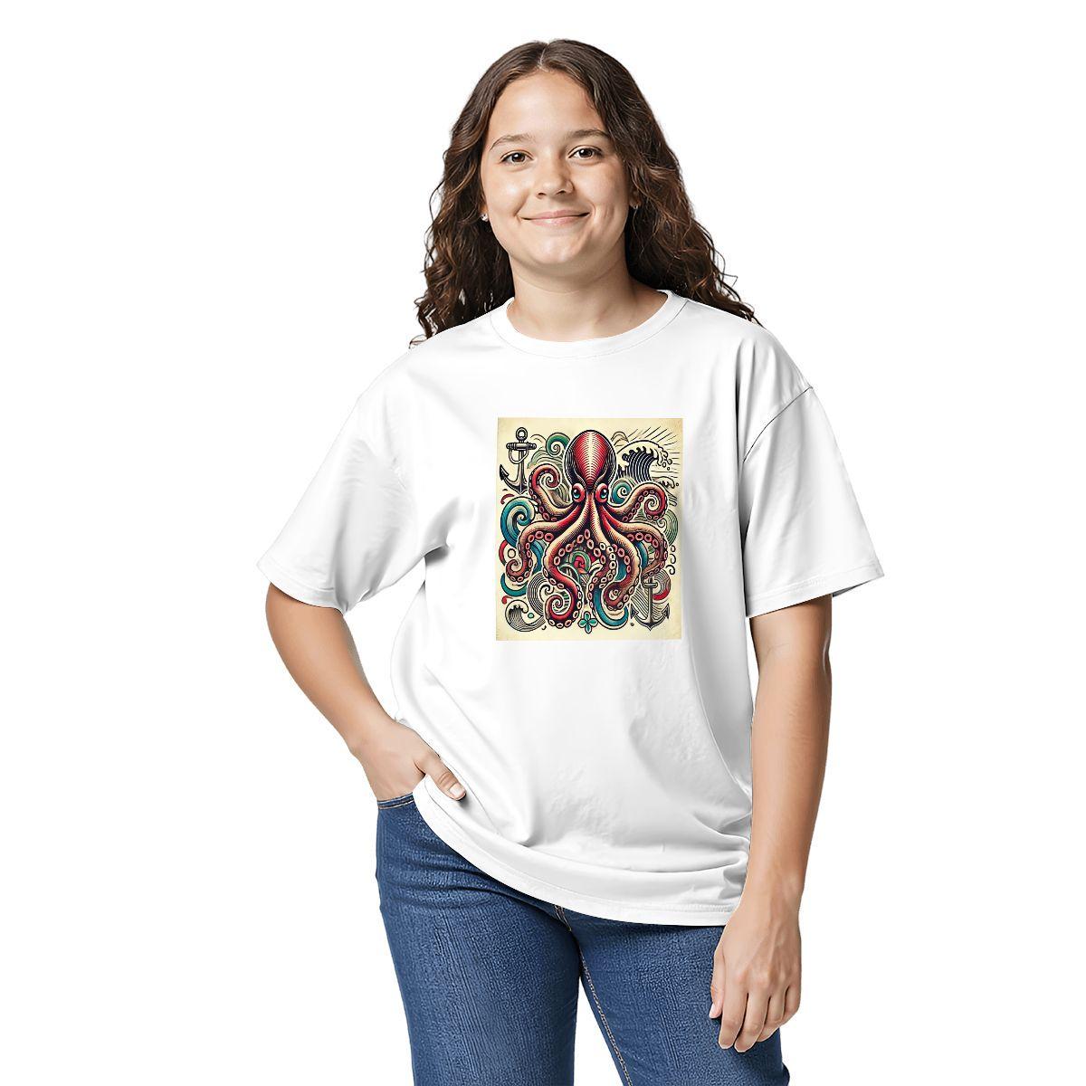 Kids Tee, Fun Octopus Youth T-Shirt, Unique Birthday Gift, Casual Beach Vacation Wear, Original Art Tee, Kid's Fashion, Back To School