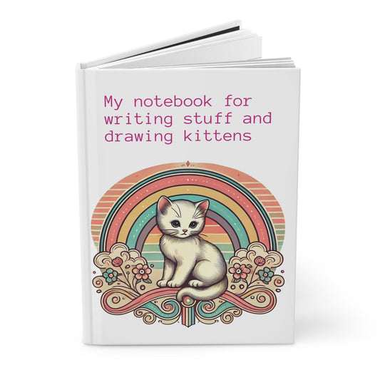 Cat Journal Hardcover - Funny Vintage Design Matte Journal - Humorous Notebook, Book Lovers Gift, Retro Art Diary