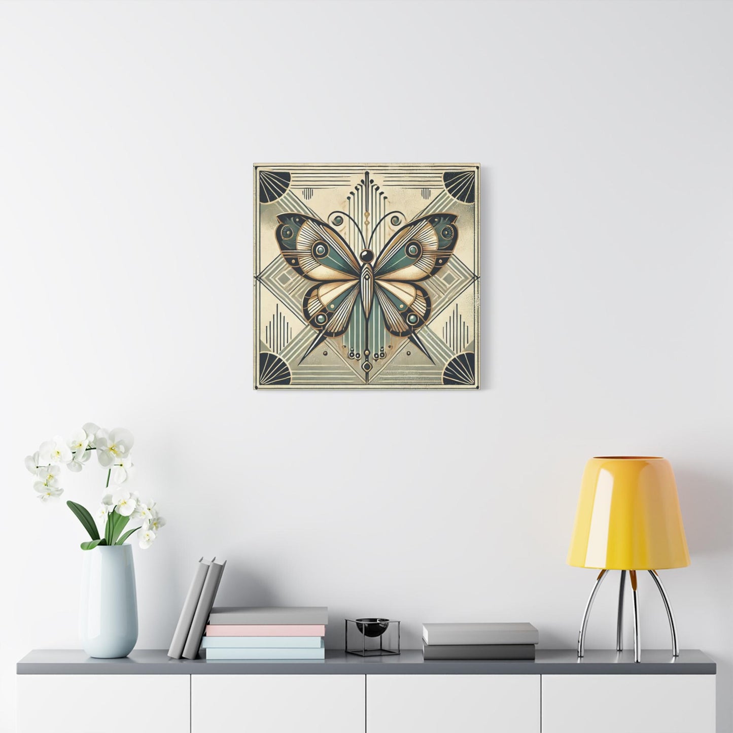 Butterfly Canvas Print, Art Deco Design - Wall Art, Home Decor, Nature Art Lover Gift, Nature Inspired Print, Boho Wall Decor