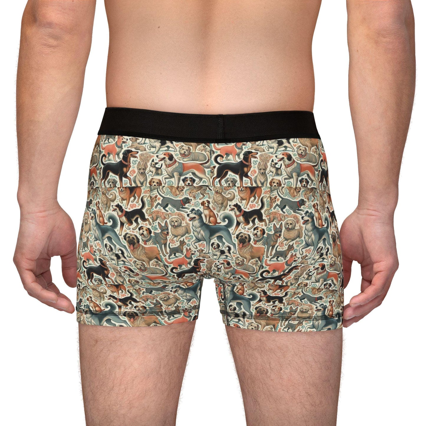 Men's Boxers, Monstera Dog Daddy Mid-Century Modern Design, Gift for Men, Sexy Soft Boxer Brief, Dog Dad Gift
