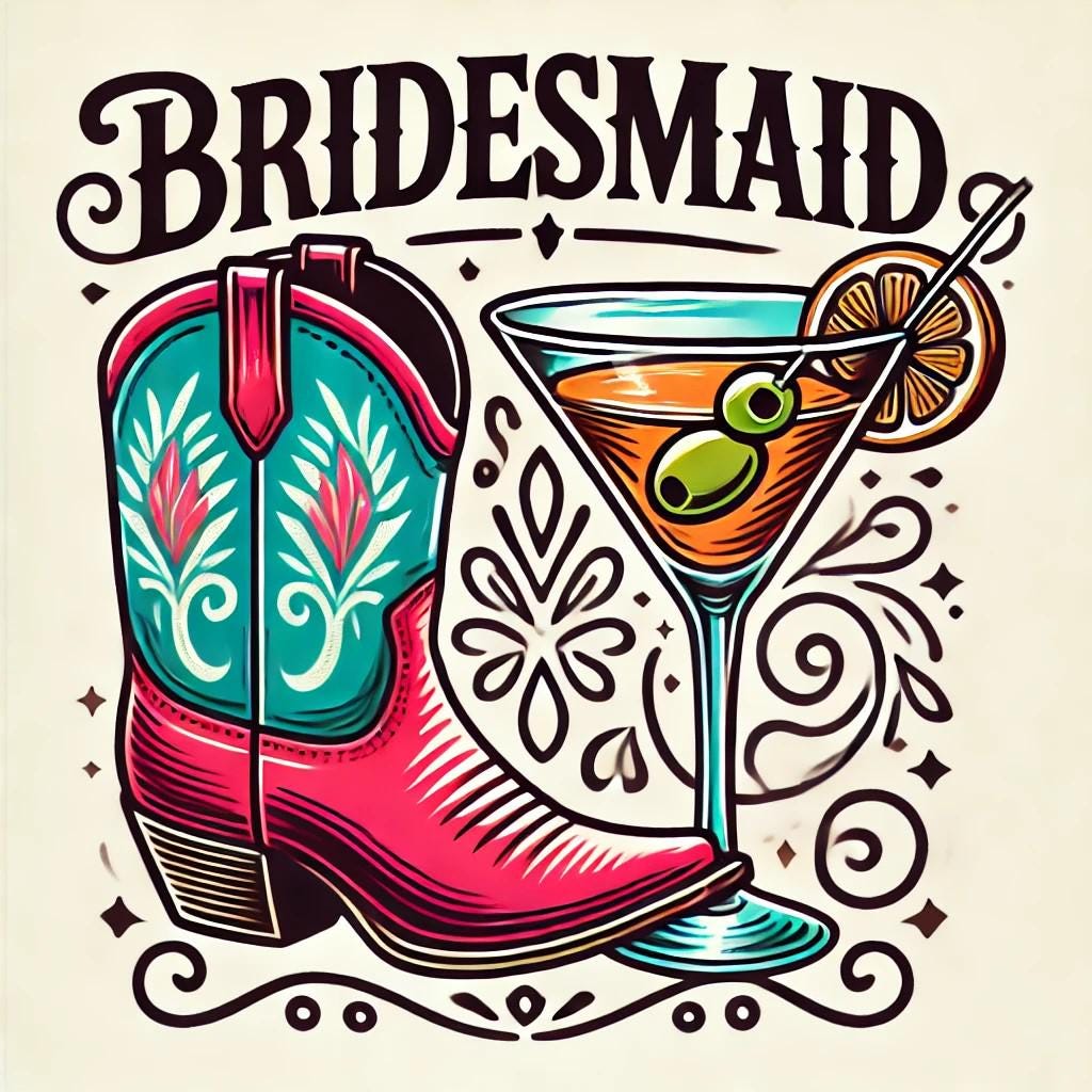 Bridesmaid Gift Pillow (14"x14" Square), Cowgirl Bridesmaid, Best Gifts for Bachelorette Party, Wedding Party Gifts