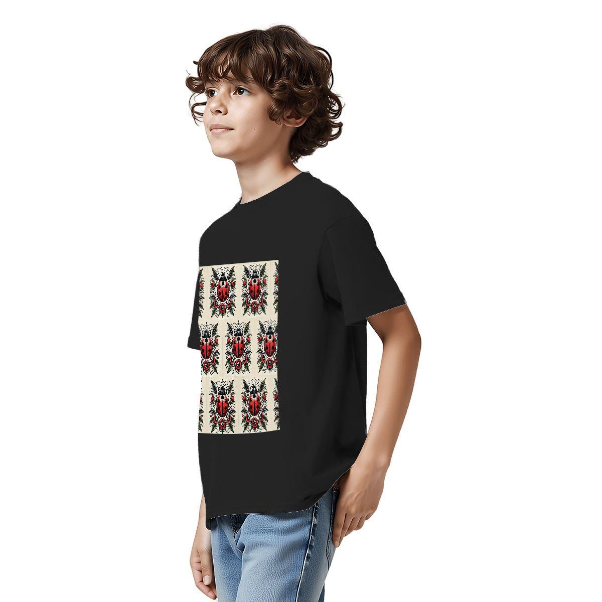 Kids Tee, Fun Ladybug Youth T-Shirt, Unique Birthday Gift, Casual Vacation Wear, Original Art Tee, Kid's Fashion Design, Back To School