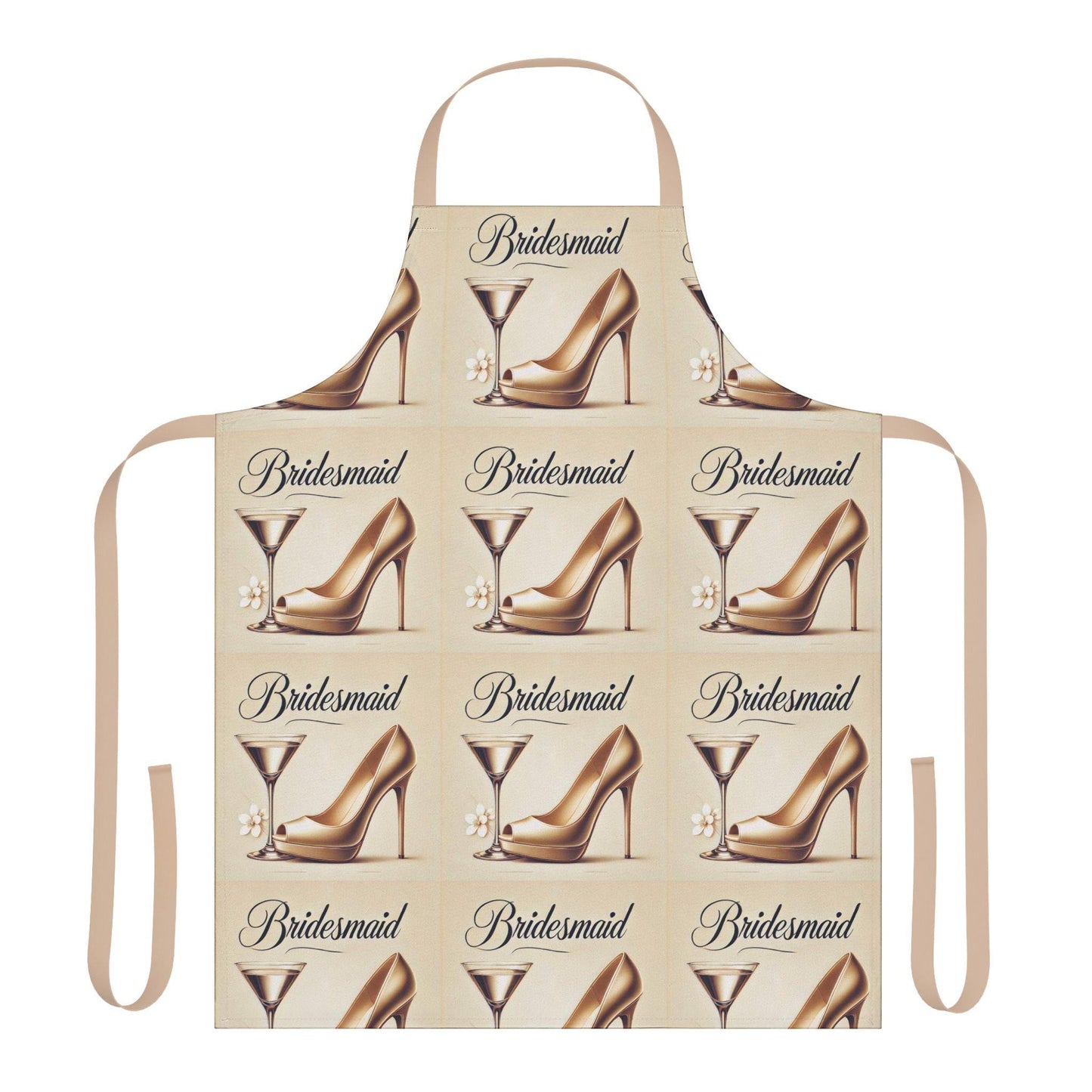 Bridesmaid Gift Apron, 5-Color Straps to Choose From, Wedding Party Gifts, Kiss the Cook, Newlyweds