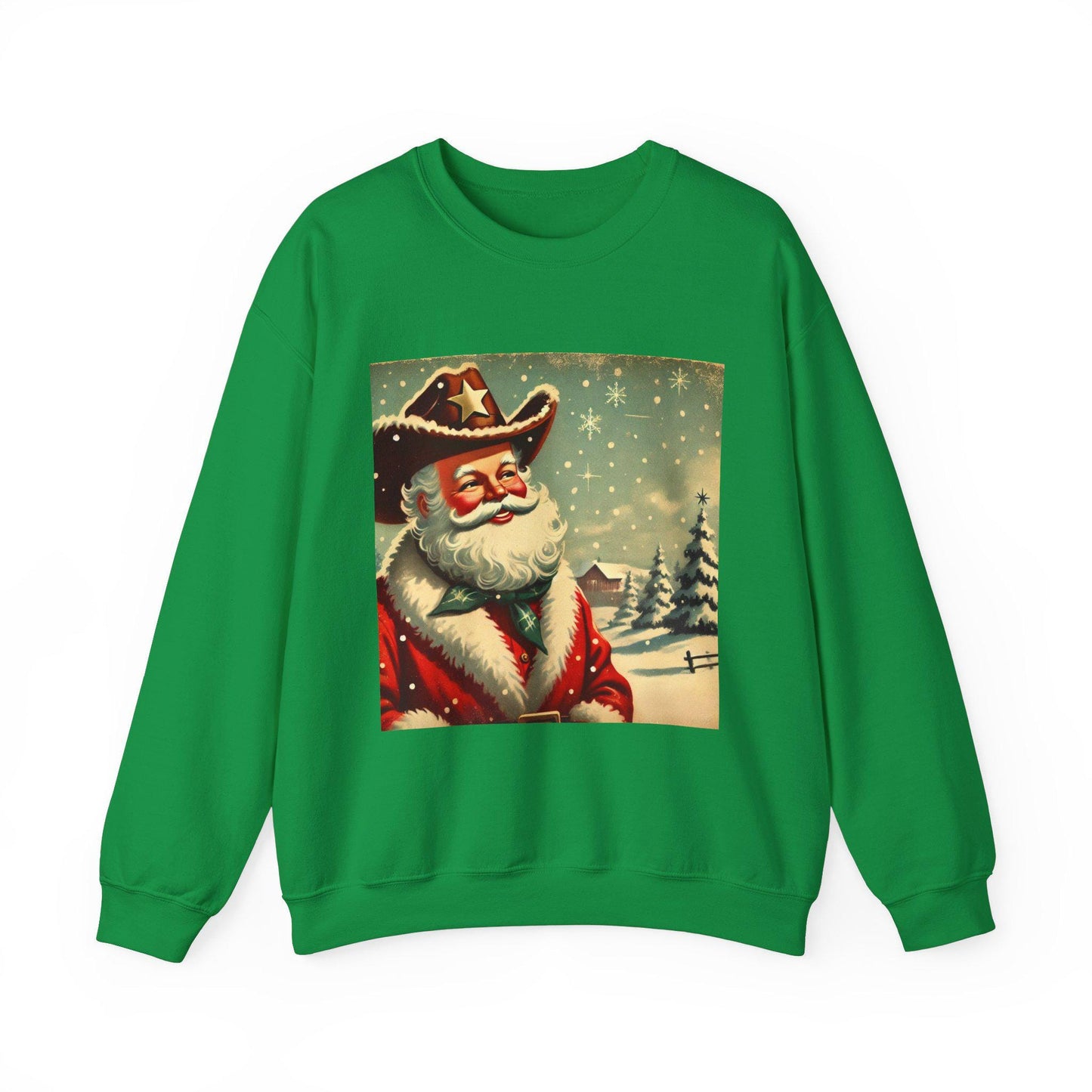 Cowboy Santa Claus Unisex Heavy Blend™ Sweatshirt, Country Christmas, Cute Gift for Wife or Girlfriend
