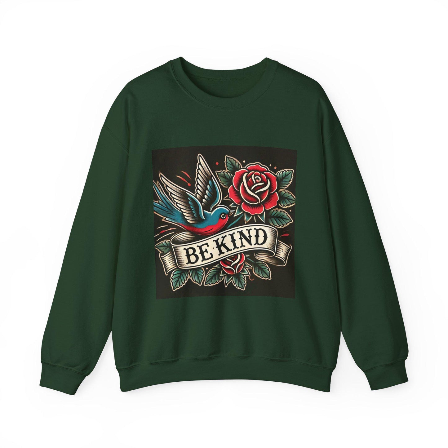 Vintage Tattoo Sweatshirt, BE KIND Tattoo Design, Unisex Crewneck Jumper, Vintage Pullover, Gift for Tattoo Lover, Retro Style