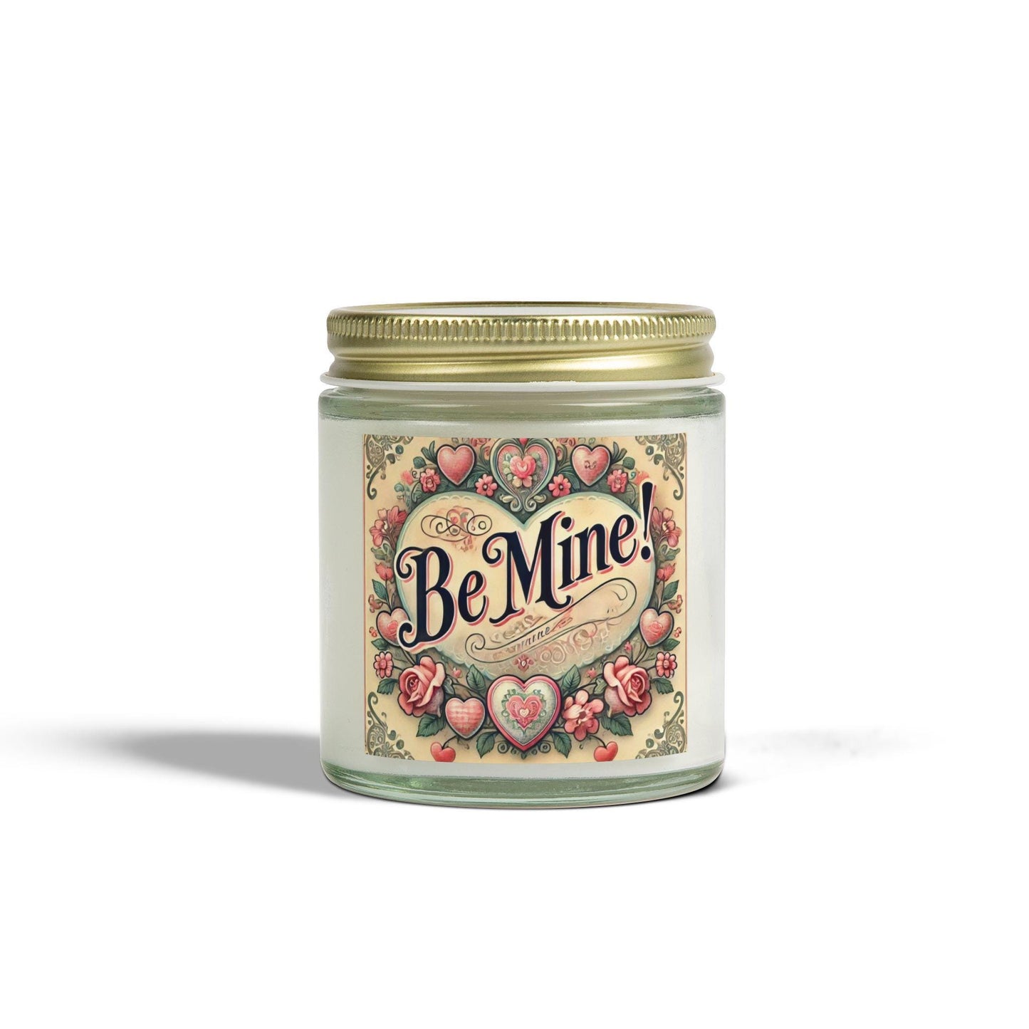 Sweet Valentine's Day Gift Scented Candles, Coconut Apricot Wax (4oz), Gift for Girlfriend, Wife, Be Mine, Valentines Day, Sweetheart Gift