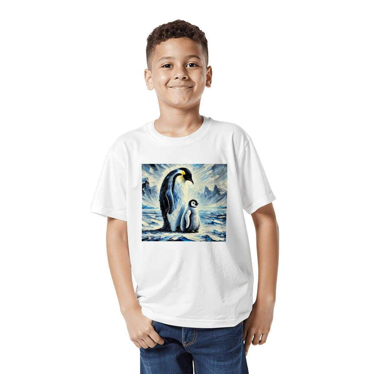 Kids Tee, Fun Penguin Youth T-Shirt, Unique Birthday Gift, Casual Vacation Wear, Original Art Tee, Kid's Fashion Design, Back To School
