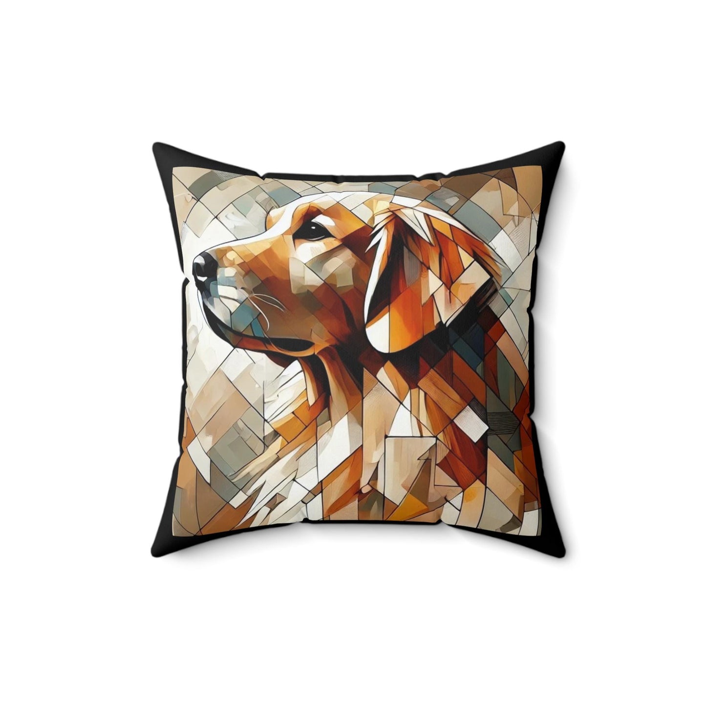 Pillow Golden Retriever Modern Cubist Design, LGBT Housewarming, Modern Art, Soft Throw Pillow, Chic Home Decor, Gay Golden Dog Lover Gift