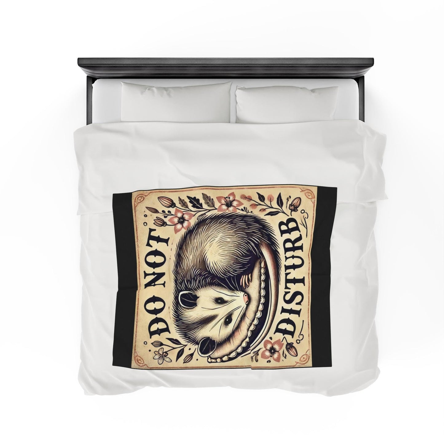 Plush Blanket, Funny Do Not Disturb Possum Design, Soft Fleece Throw, Housewarming Gift, Opossum Theme, Warm Bedding, Home Decor, Cozy Gift,