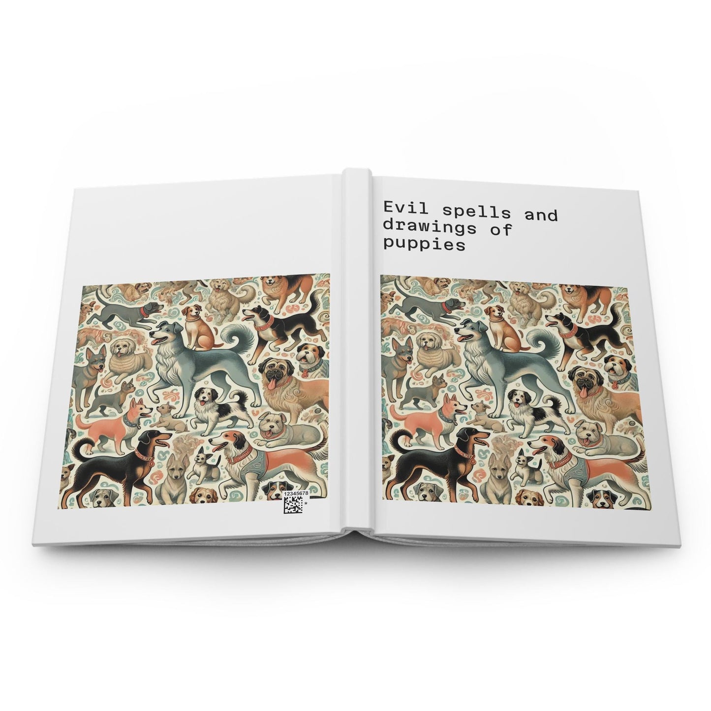 Dog Journal Hardcover - Funny Spells Vintage Design Matte Journal - Humorous Notebook, Book Lovers Gift, Retro Art Diary, Dog Lover Gift