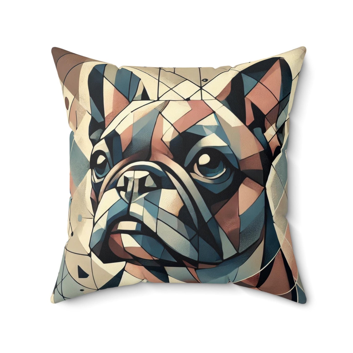 Pillow French Bulldog Cubist Design, Unique Housewarming Gift, Modern Art Charm, Soft Throw Pillow, Chic Home Decor, Frenchie Dog Lover Gift