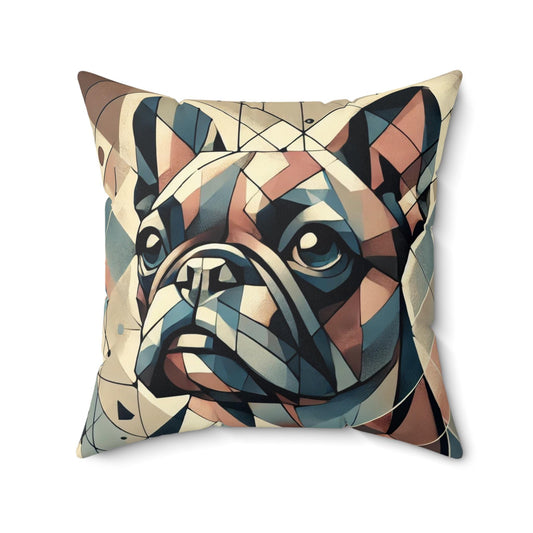 Pillow French Bulldog Cubist Design, Unique Housewarming Gift, Modern Art Charm, Soft Throw Pillow, Chic Home Decor, Frenchie Dog Lover Gift