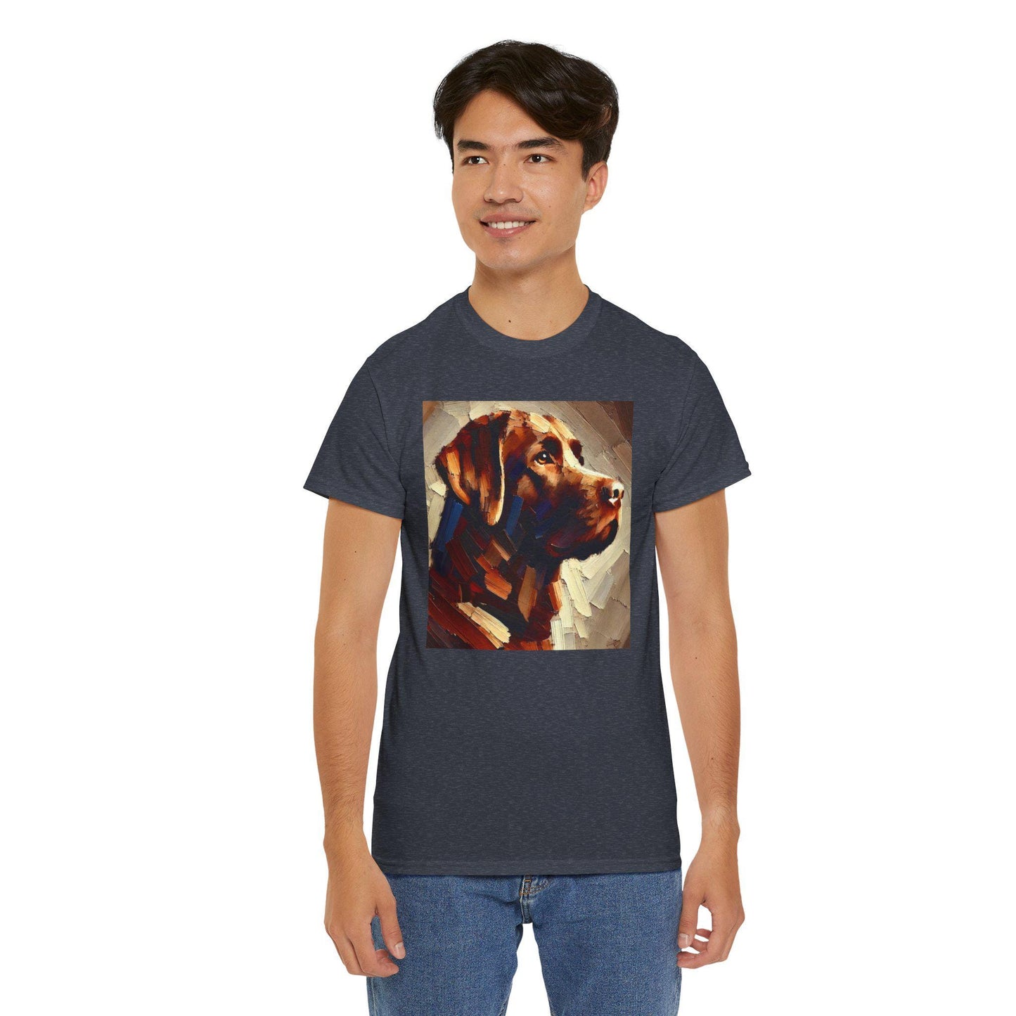 Dog Tee, Labrador Retriever Impressionist Design, Unisex LGBT Dog Lover Gift, Gay Graphic Top, Unisex Heavy Cotton T-shirt, 7 Colors 8 Sizes