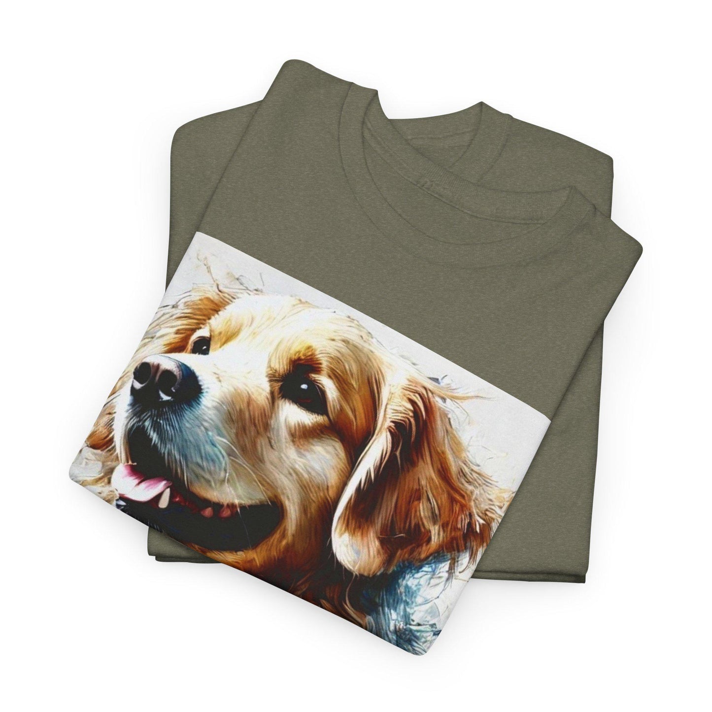 Dog Tee, Golden Retriever Impressionist Design, Unisex LGBT Dog Lover Gift, Gay Graphic Top, Unisex Heavy Cotton T-shirt, 7 Colors