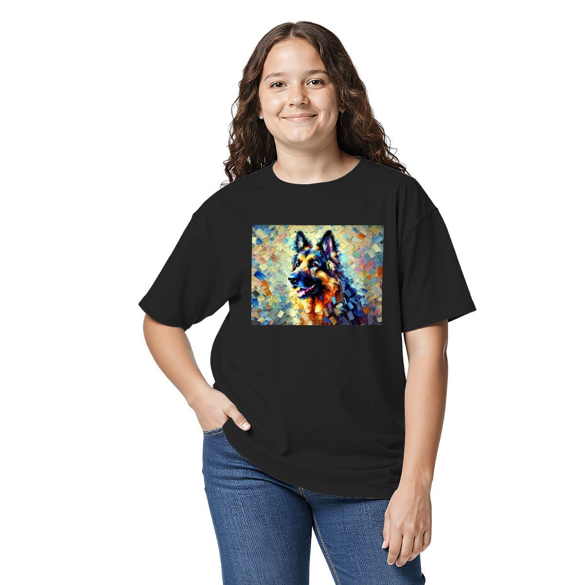 Kids Tee, Fun German Shepherd Youth T-Shirt, Unique Birthday Gift, Casual Vacation Wear, Original Art Tee, Kid's Fashion, Back To School