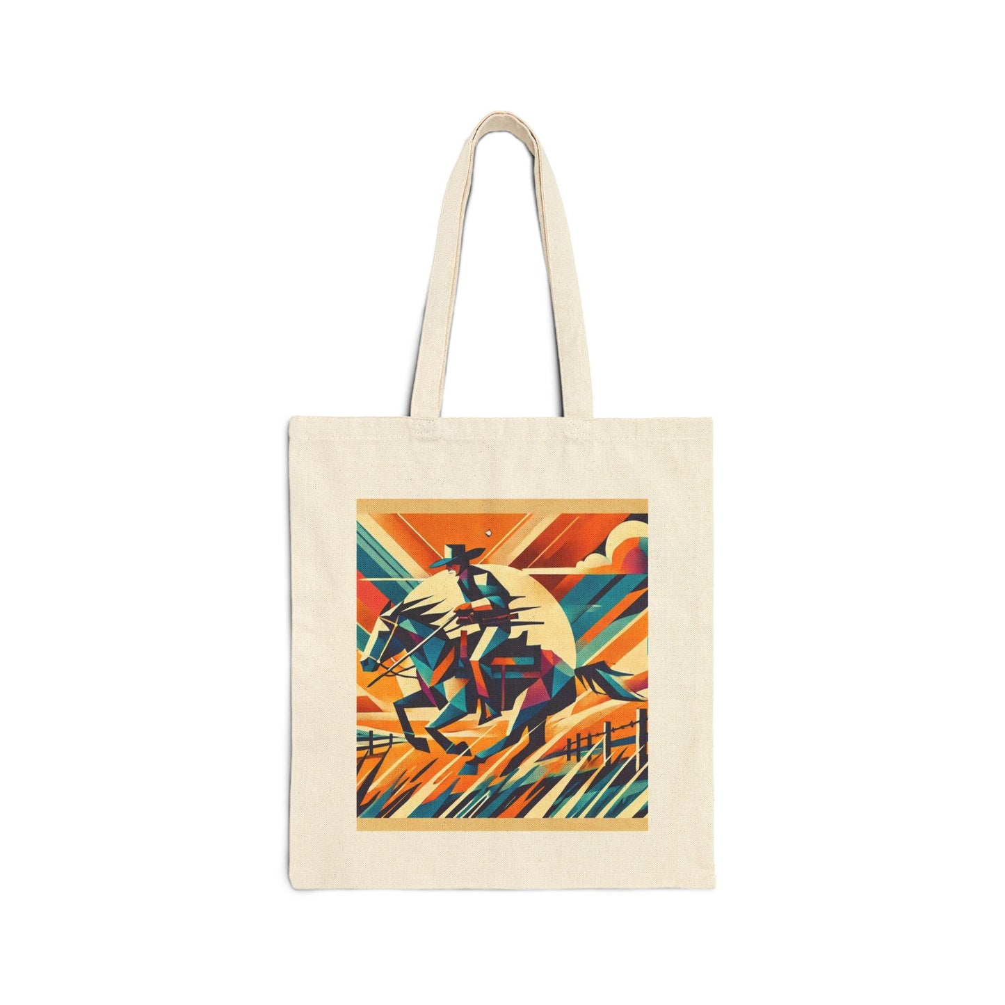 Canvas Tote Bag, Modern Southwestern Cowboy Horse Rider Design, LGBT Eco-Friendly Bag, Queer Book Lover Gift, Reusable Grocery Bag