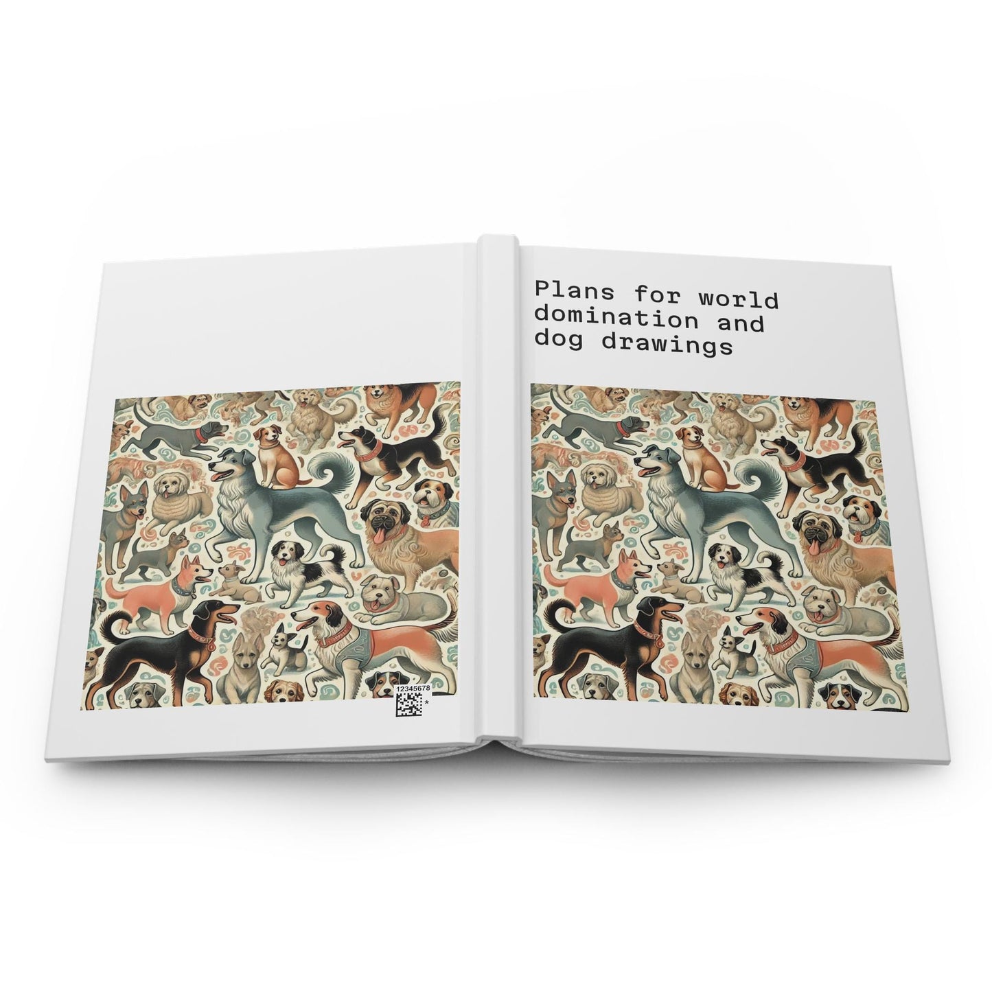 Dog Journal Hardcover - Funny Domination Vintage Design Matte Journal - Humorous Notebook, Book Lovers Gift, Retro Art Diary, Dog Lover Gift