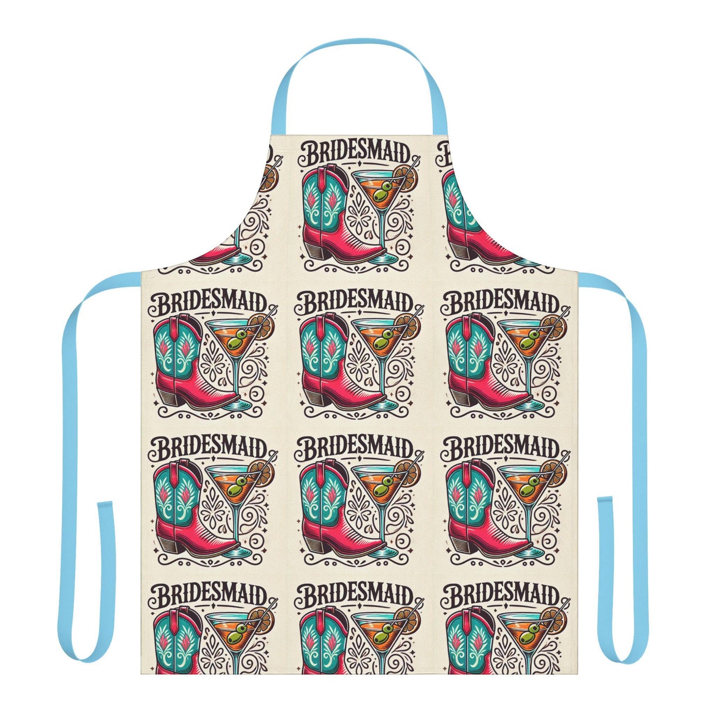 Bridesmaid Gift Apron, 5-Color Straps to Choose From, Wedding Party Gifts, Kiss the Cook, Newlyweds