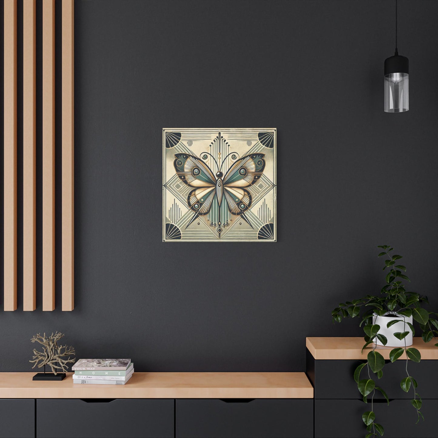 Butterfly Canvas Print, Art Deco Design - Wall Art, Home Decor, Nature Art Lover Gift, Nature Inspired Print, Boho Wall Decor