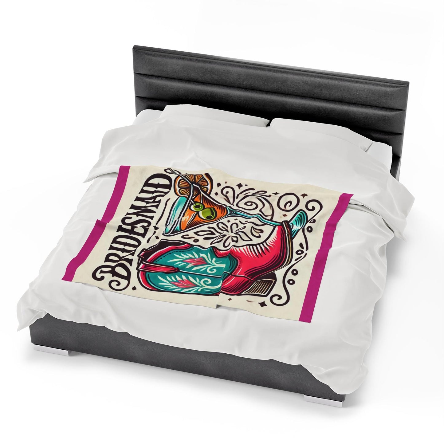 Velveteen Plush Blanket, Bridesmaid Wedding Party Gift, Cozy Rustic Decor, Soft Throw Blanket, Warm Fleece Bedding, Bachelorette