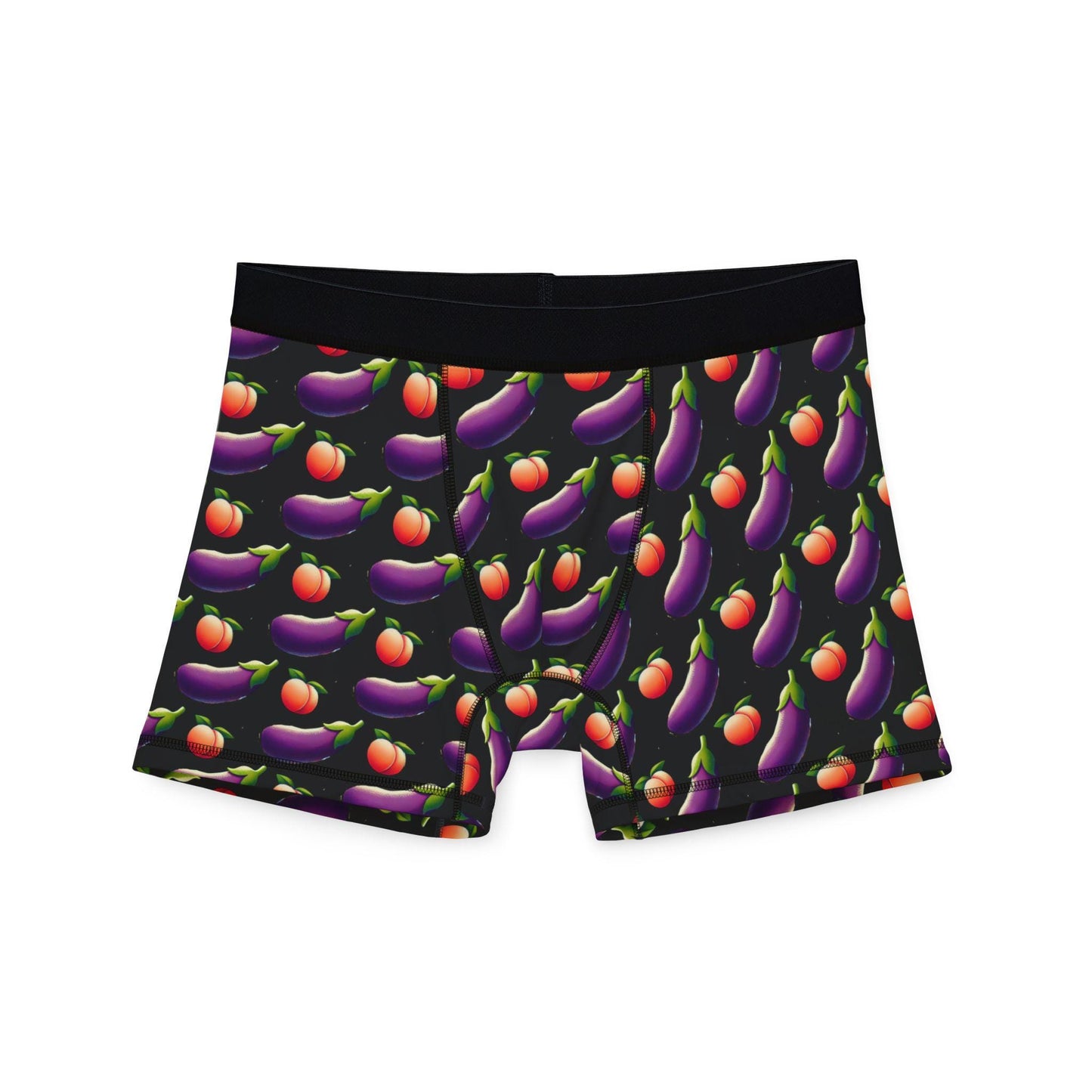 Men's Boxers, Funny Peach & Eggplant Emojis Design, Spicy Underwear Gift for Men, Sexy Soft Boxer Briefs, Birthday Anniversary Present