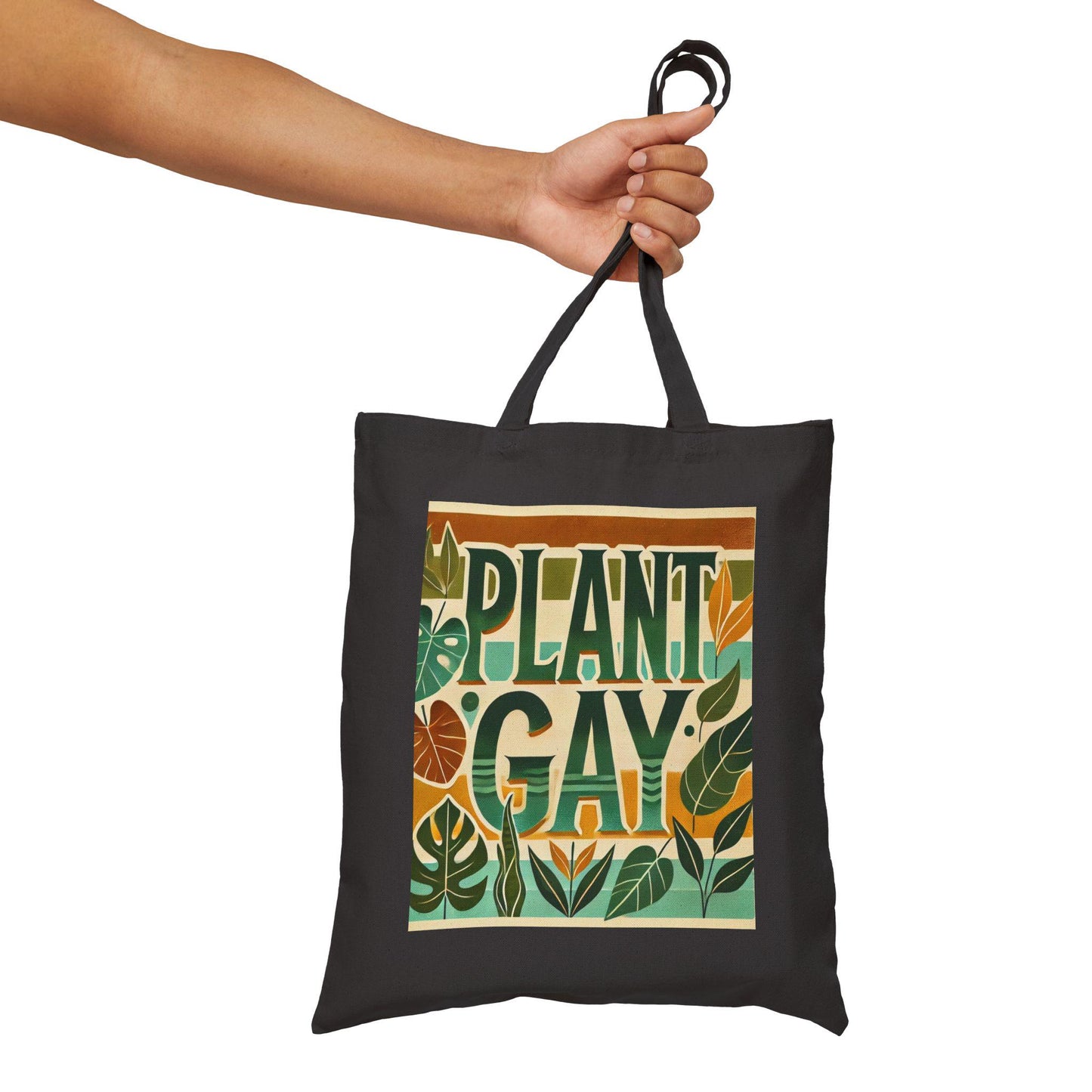 Canvas Tote Bag, Fun Plant Gay Design, LGBT Eco-Friendly Market Bag, Queer Plant Lover Gift, Reusable Grocery Shopping, Gay & Lesbian Gift