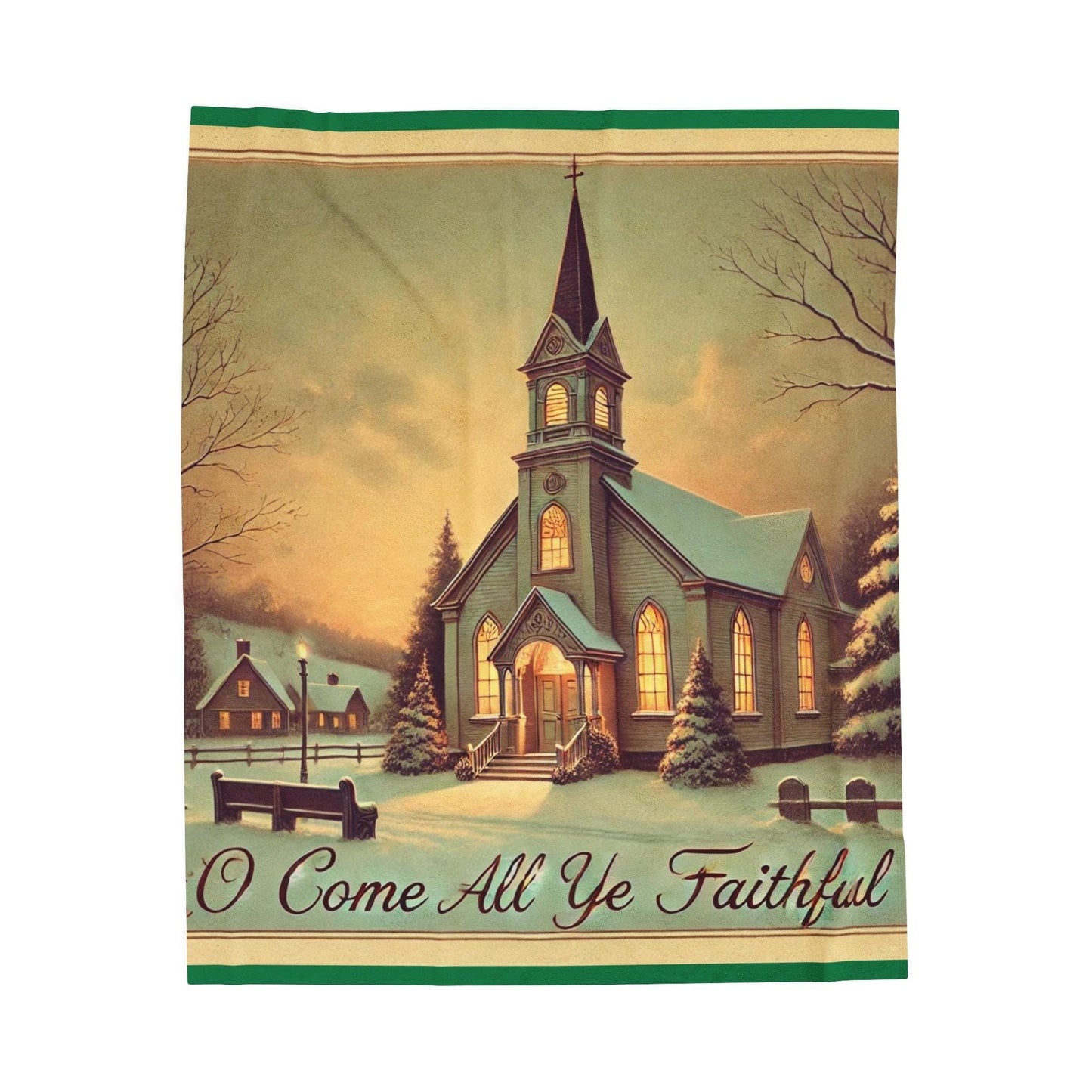 Plush Blanket, O Come All Ye Faithful Design, Fleece Throw, Housewarming Gift, Holiday Home Decor, Religous Christmas Theme, Warm Bedding