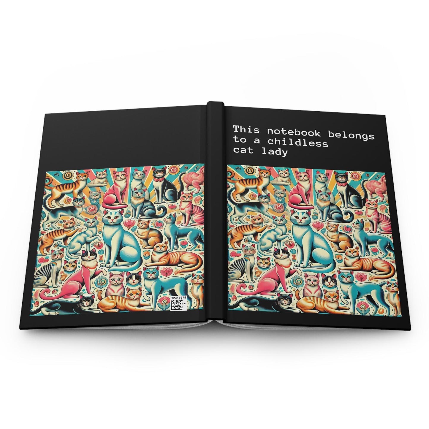 Cat Lady Journal Hardcover - Funny Vintage Design Matte Journal - Humorous Notebook, Book Lovers Gift, Retro Art Diary, Childless Cat Lady
