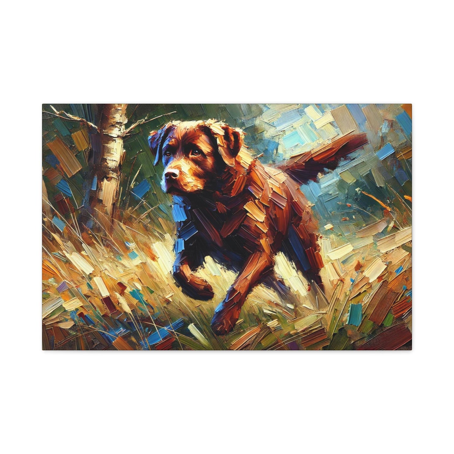 Canvas Print, Modern Impressionist Labrador Retriever Portrait, LGBT Housewarming Gift, Gay Dog Lover, Original Stretched Wall Art, 7 Sizes