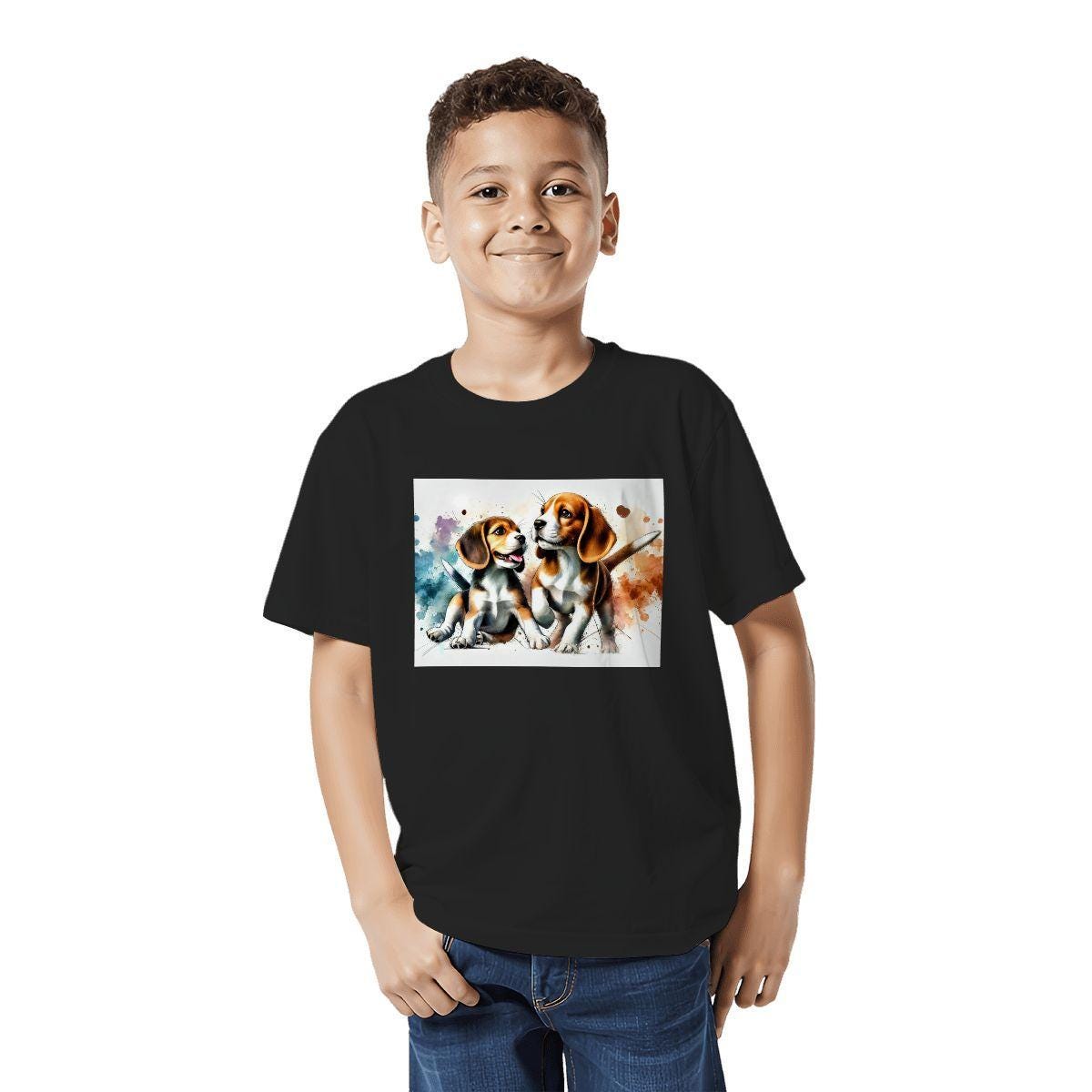 Kids Tee, Fun Beagle Youth T-Shirt, Unique Birthday Gift, Casual Vacation Wear, Original Art Tee, Kid's Fashion Design, Back To School