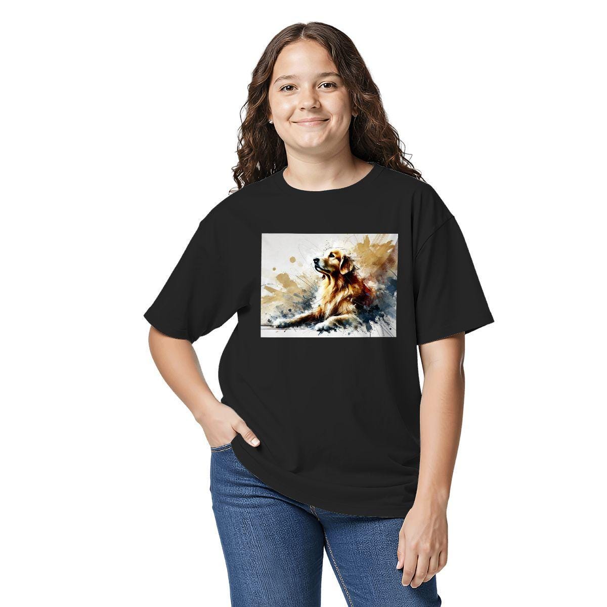 Kids Tee, Fun Golden Retriever Youth T-Shirt, Unique Birthday Gift, Casual Vacation Wear, Original Art Tee, Kid's Fashion, Back To School