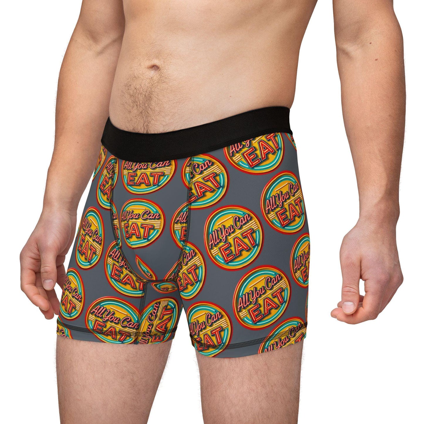 Men's Boxers, Funny All You Can Eat Vintage Neon Sign Design, Spicy Gift for Men, Sexy Soft Boxer Briefs, Funny Underwear