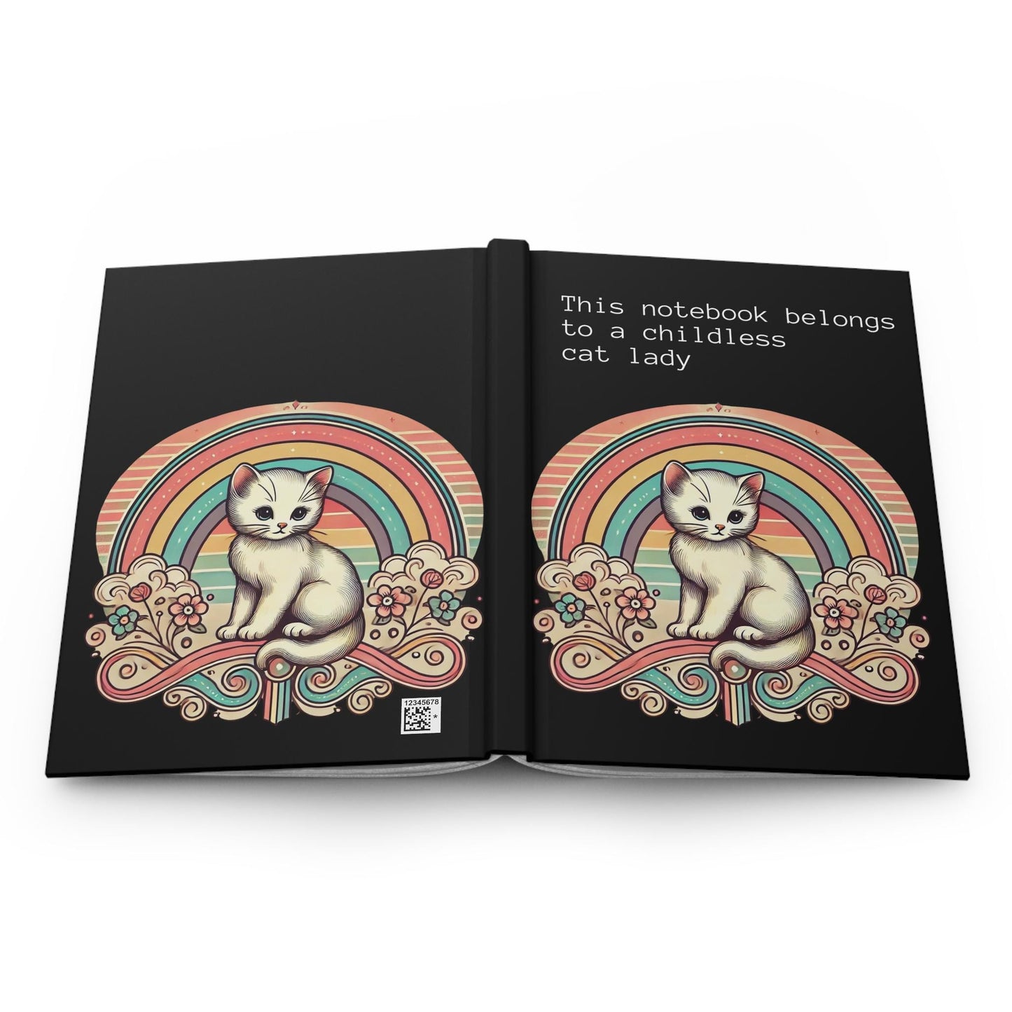 Cat Lady Journal Hardcover - Funny Vintage Design Matte Journal - Humorous Notebook, Book Lovers Gift, Retro Art Diary, Childless Cat Lady