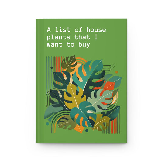 Journal Hardcover, Funny House Plants Mid-Century Modern Design Matte Journal, Humorous Gay Notebook,  Rainbow LGBT Gift, Retro Art Diary