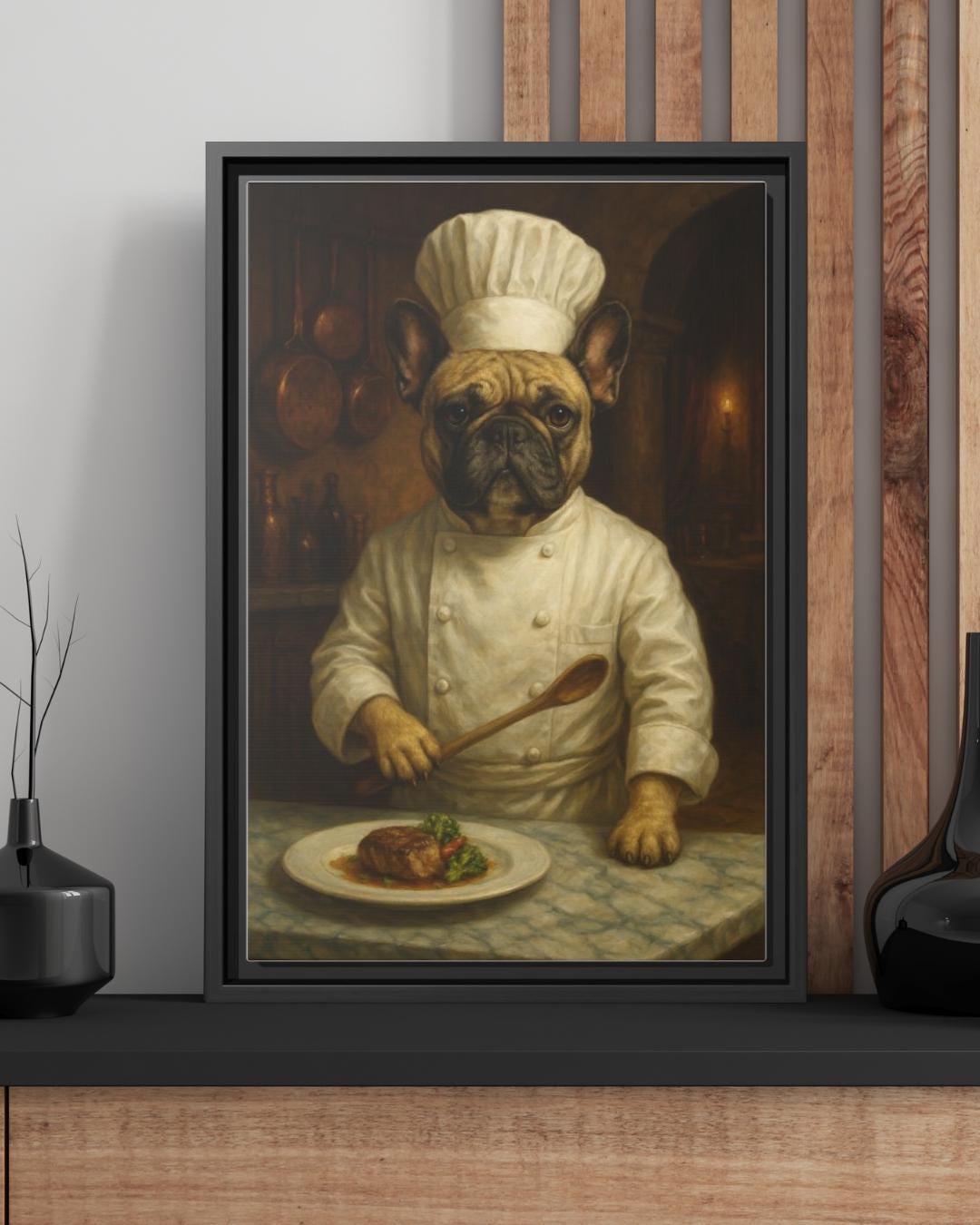 Custom Pet Portrait Painting Canvas Print - Dog Lover Themed Wall Artwork, Unique Home Decor, Birthday or Christmas Present, 12 Custom Sizes