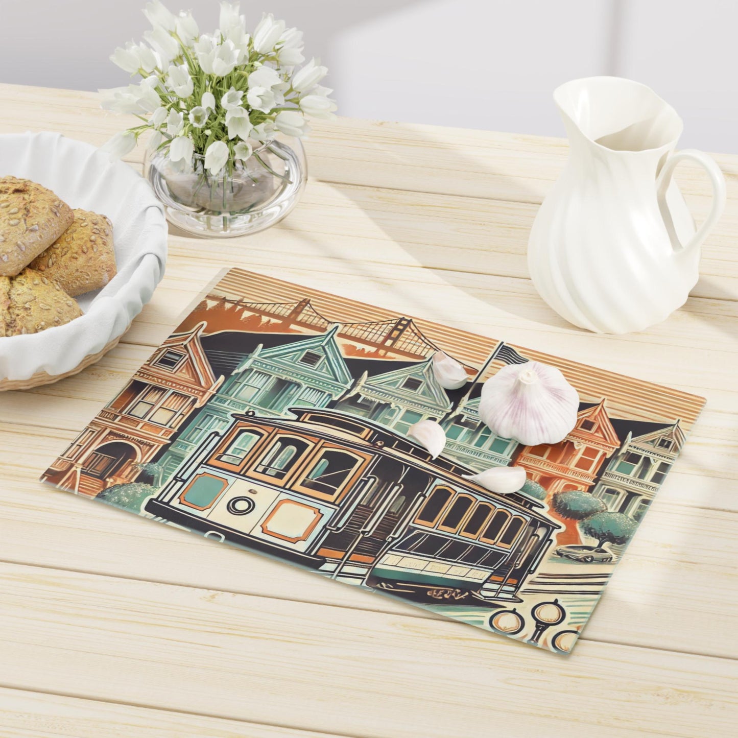 Cutting Board, San Francisco Golden Gate Bridge Design, Kitchen Home Decor, Unique Housewarming Gift, Foodie Chef Gift, California Souvenir