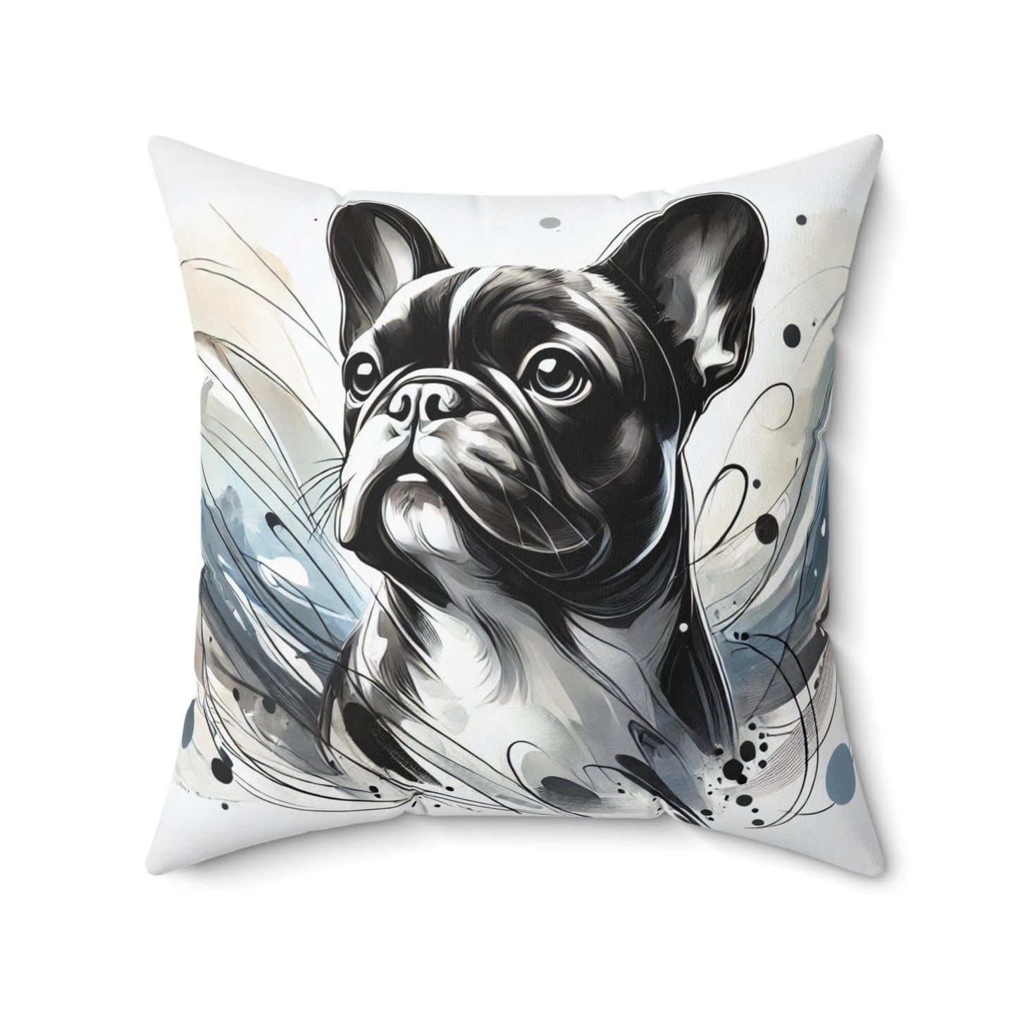 Pillow French Bulldog Watercolor Design, Unique Housewarming Gift, Modern Art Charm, Soft Throw Pillow, Chic Home Decor, Frenchie Lover Gift