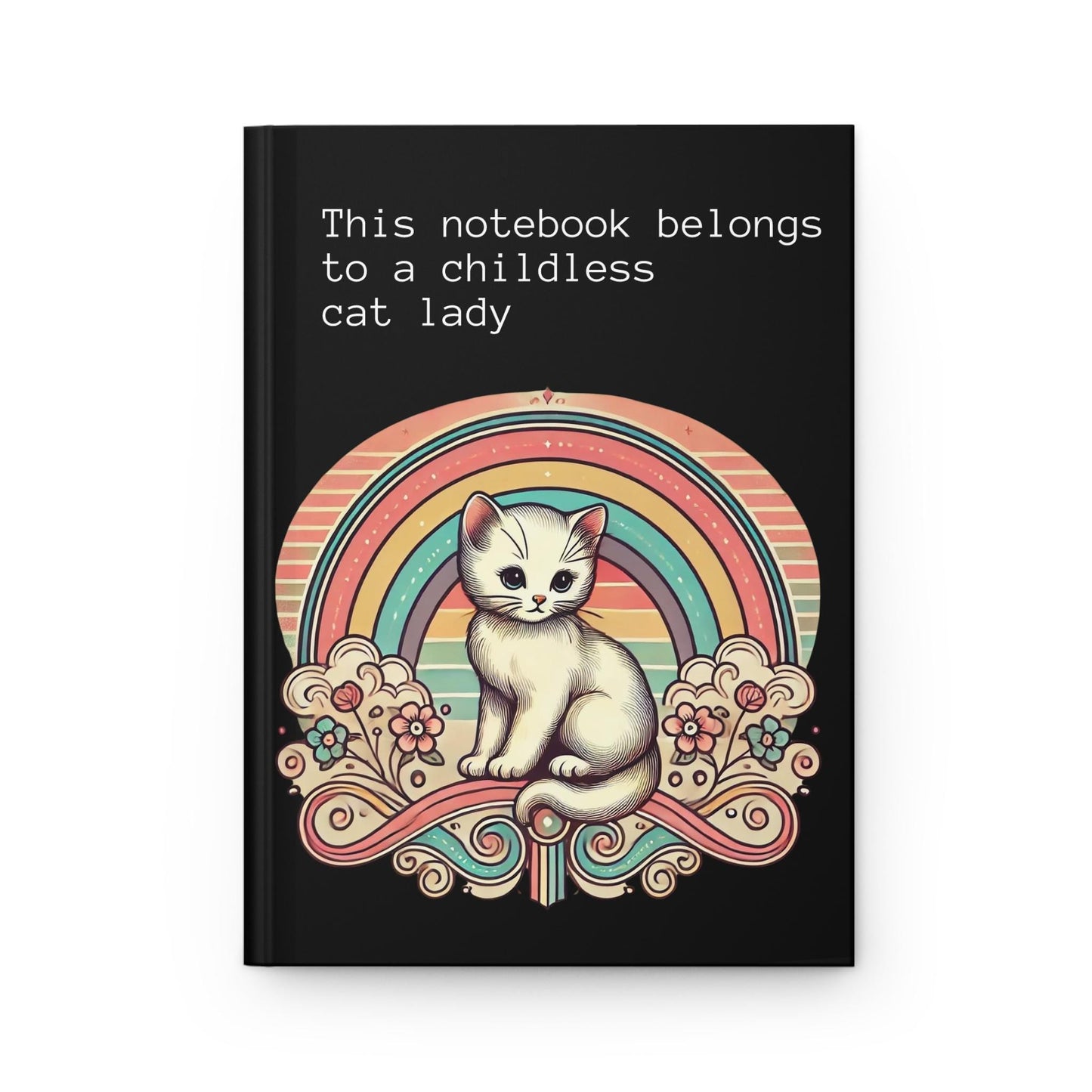 Cat Lady Journal Hardcover - Funny Vintage Design Matte Journal - Humorous Notebook, Book Lovers Gift, Retro Art Diary, Childless Cat Lady