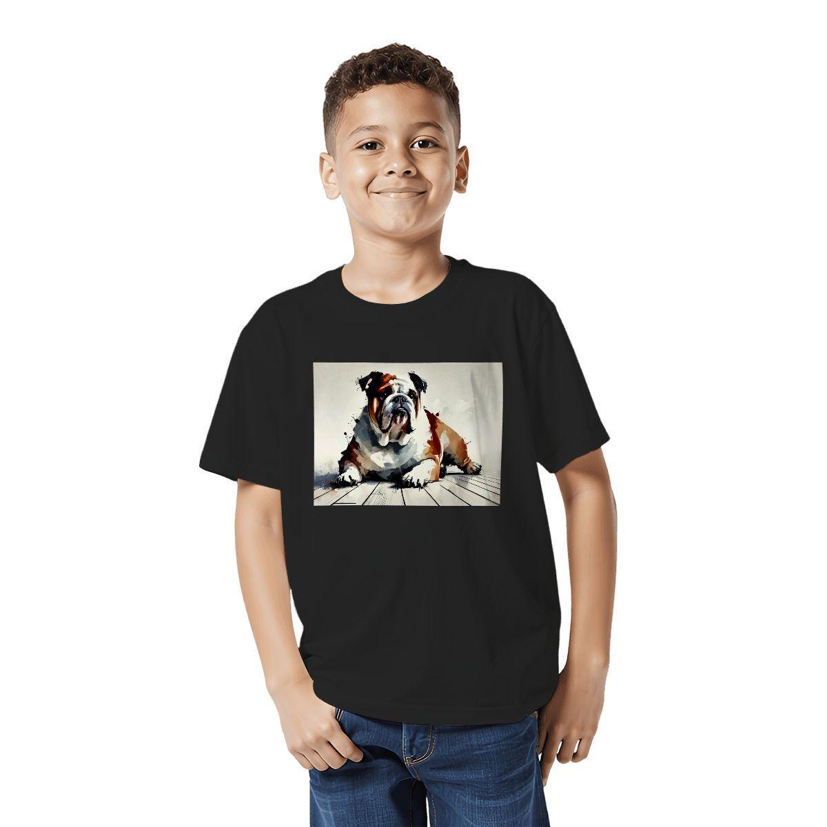 Kids Tee, Fun Youth Bulldog T-Shirt, Unique Birthday Gift, Vacation Wear, Original Art Tee, Kids Fashion, Playful Design, Back To School