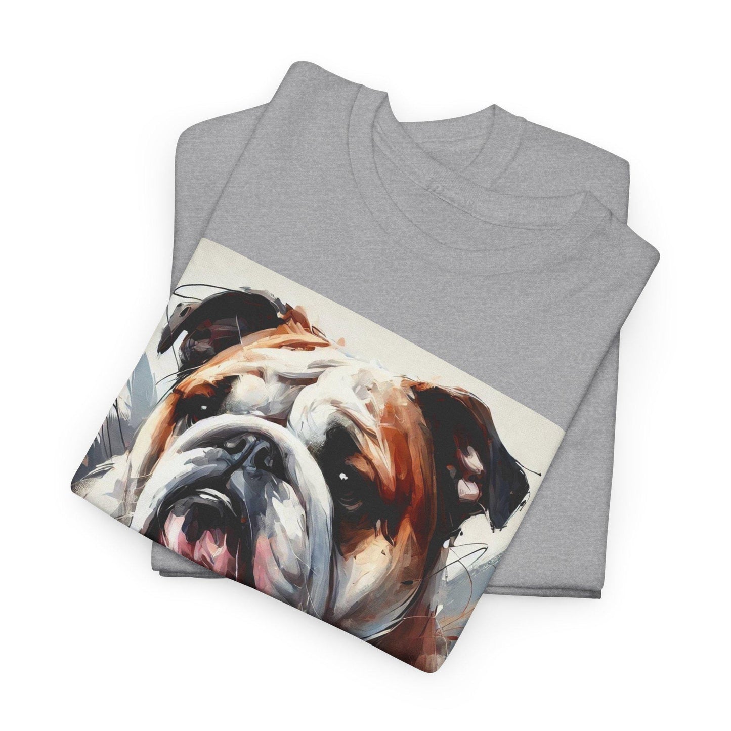 Dog Tee, Bulldog Modern Watercolor Design, Unisex LGBT Bulldog Dog Lover Gift, Gay Graphic Top, Unisex Heavy Cotton T-shirt, 7 Colors