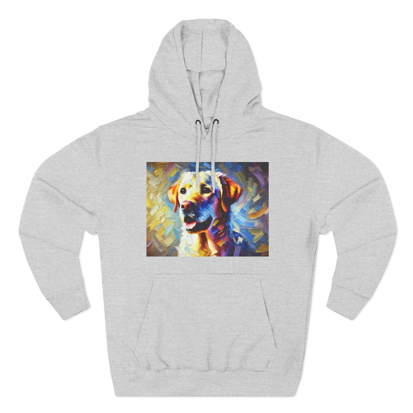 Labrador Retriever Fleece Hoodie, Colorful Pet Lover Apparel, Modern Dog Portrait Sweatshirt, Cozy Birthday Gift Idea, Soft Lab Dog Hoodie