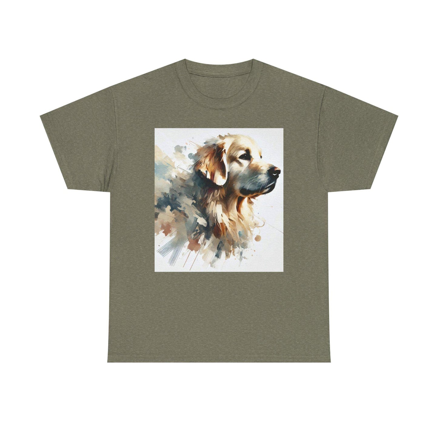 Dog Tee, Golden Retriever Impressionist Design, Unisex LGBT Dog Lover Gift, Gay Graphic Top, Unisex Heavy Cotton T-shirt, 7 Colors
