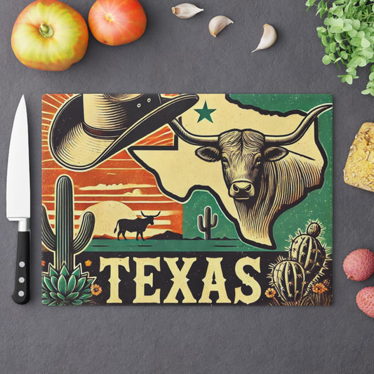 Texas Cutting Board, Texas Longhorn Design, Kitchen Decor, Housewarming Gift, Foodie Gift, Texas Souvenir, Personalized Cutting Board