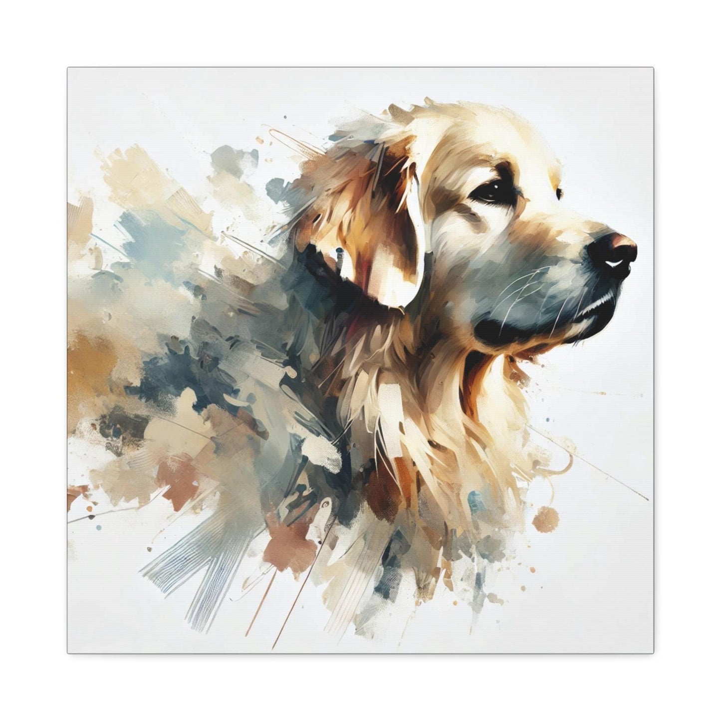 Golden Retriever Matte Canvas Print, Modern Watercolor Design, Dog Wall Art, Modern Queer Decor, LGBT Housewarming Gift, Gay Dog Lover