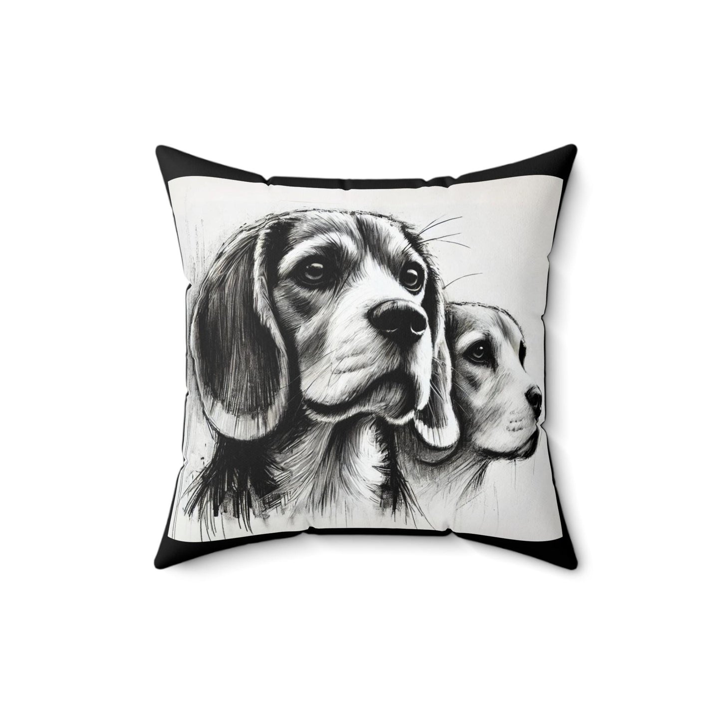 Pillow Beagle Modern Charcoal Sketch Design, Unique Housewarming Gift, Modern Art Charm, Soft Throw Pillow, Chic Home Decor, Dog Lover Gift