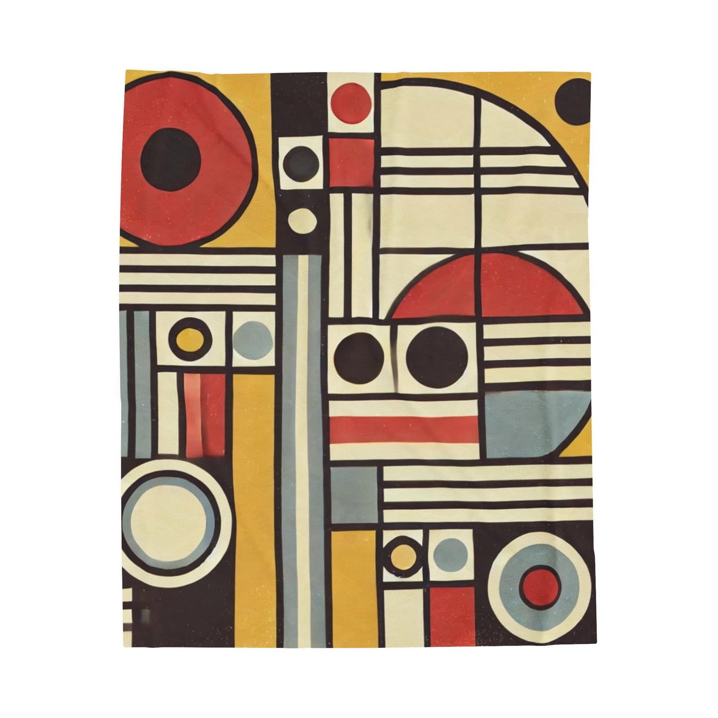 Plush Blanket, Mid-Century Modern Design, Soft Fleece Throw, Housewarming Gift, Chic Home Decor, Bauhaus Theme, Warm Bedding