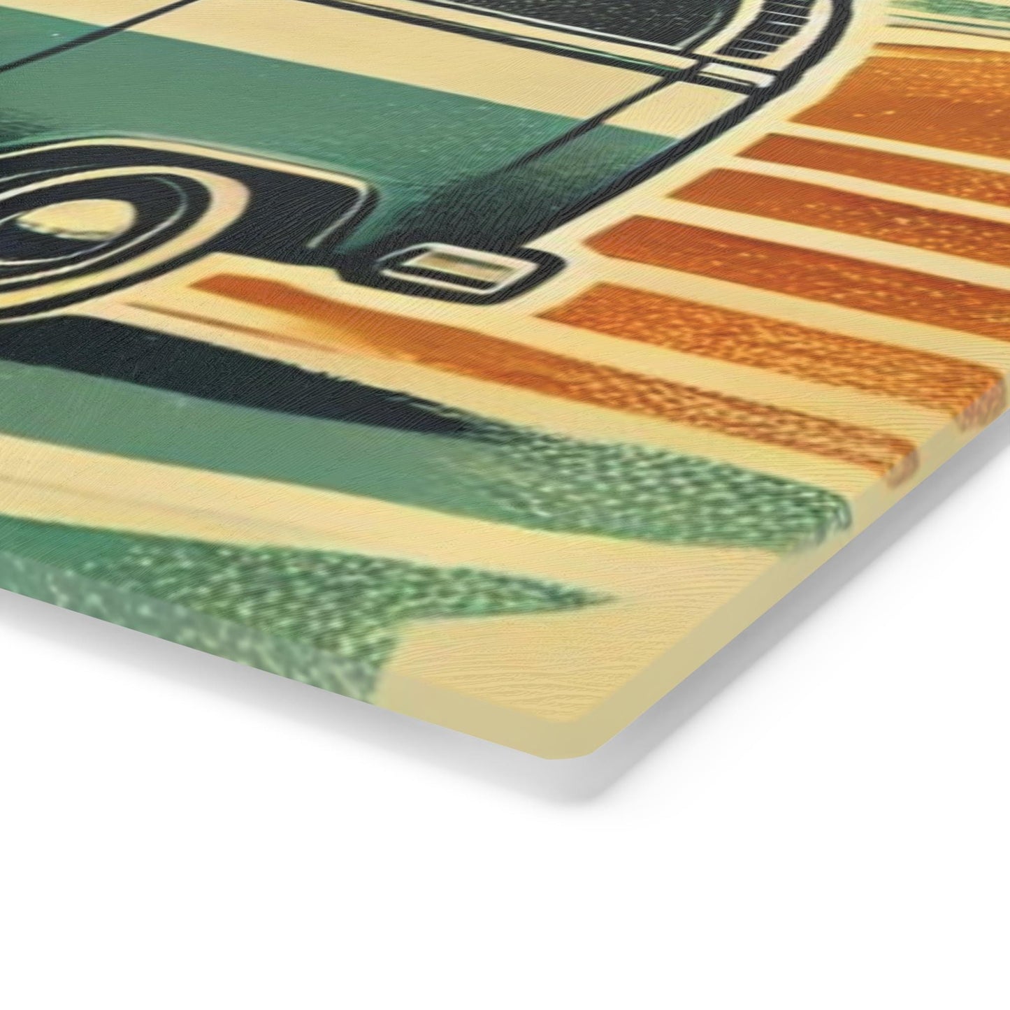 Cutting Board, California Surfer Sunset Custom Design, Kitchen Home Decor, Unique Housewarming Gift, Foodie Chef Gift, Volkswagen Van